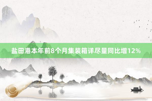 盐田港本年前8个月集装箱详尽量同比增12%